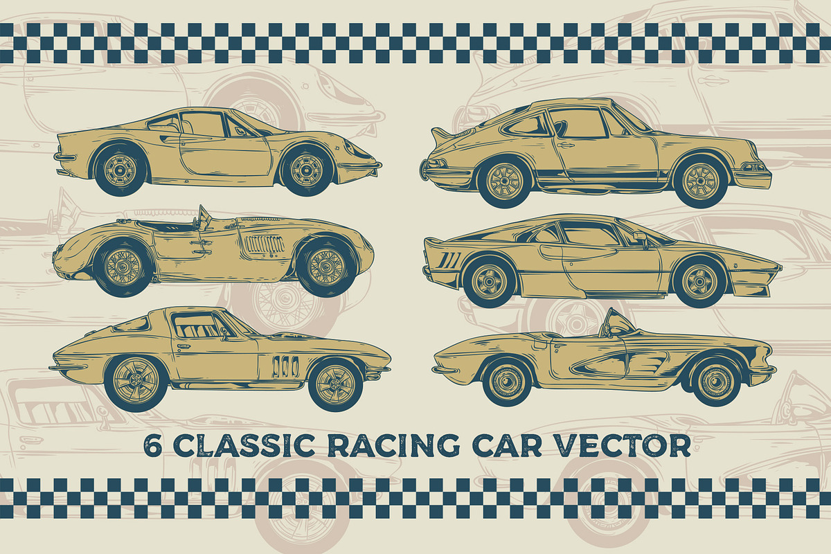 Classic Car Vector Kit, an Illustration by Dawnside Graphic (Photo 2 of 4)