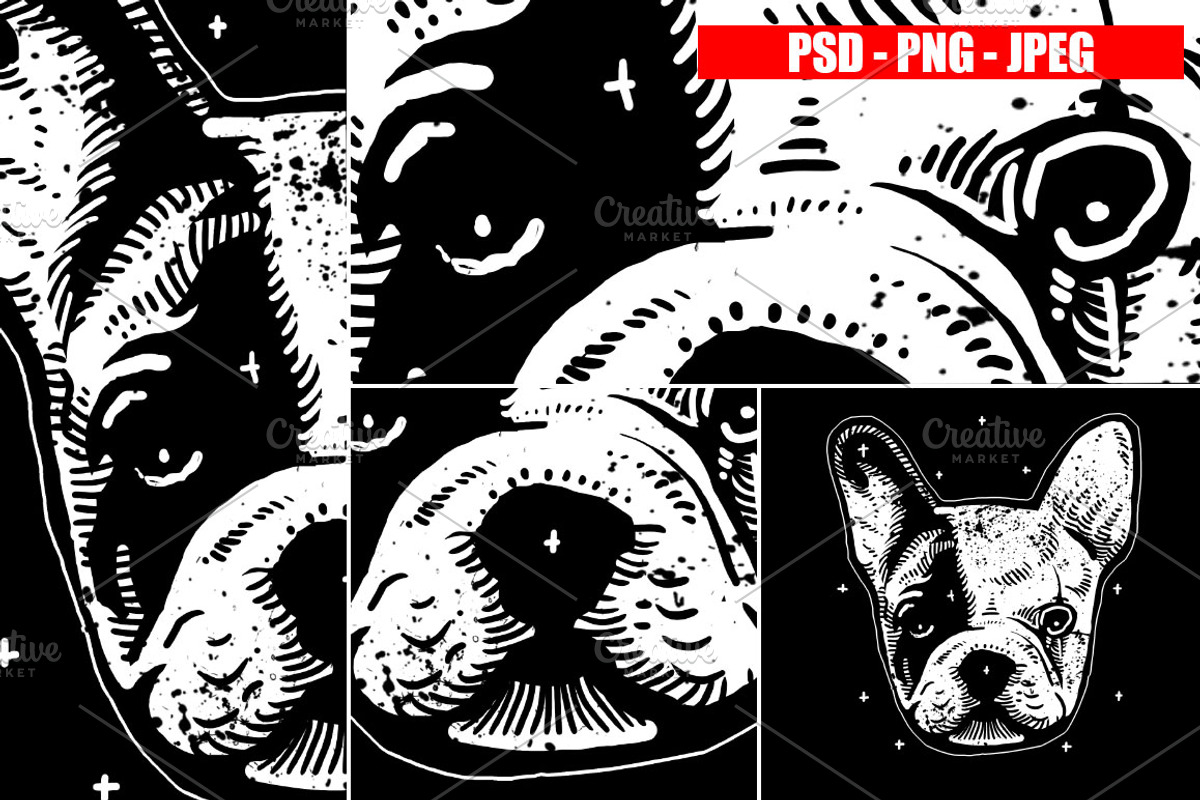 Dogs Collection Black and White Art, an Animal Illustration by Design by sebrodbrick (Photo 5 of 22)