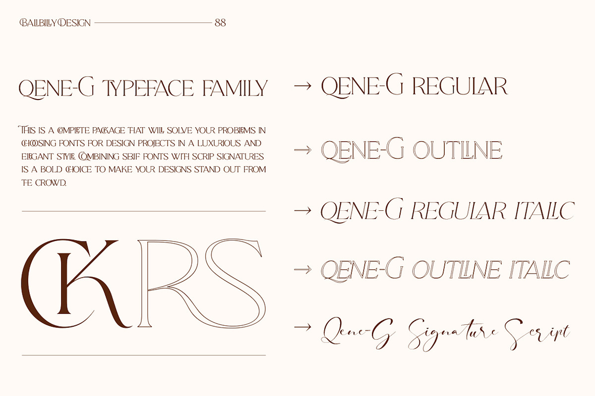 Qene-G - Duo Serif & Signature, a Serif Font by Balibilly Design (Photo 3 of 15)