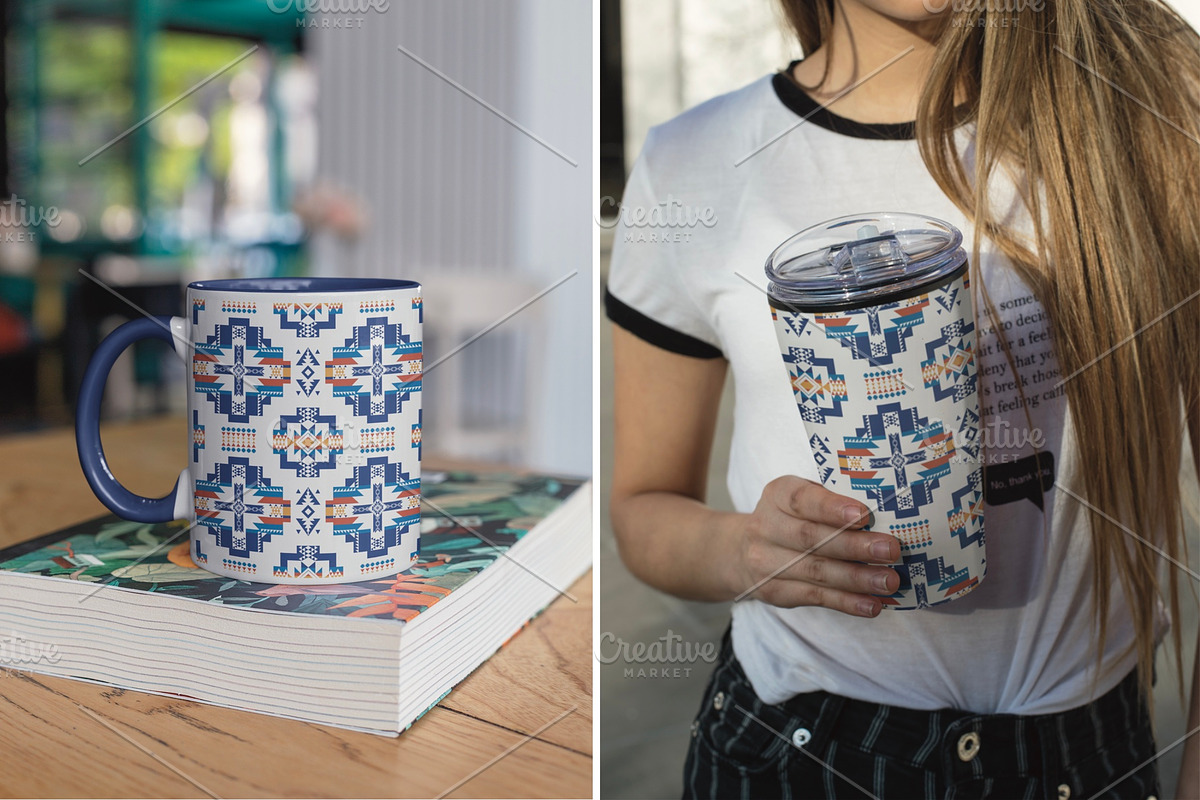 Blue Native Southwest Pattern, a Pattern Graphic by PPEthnicDecorPattern (Photo 10 of 10)