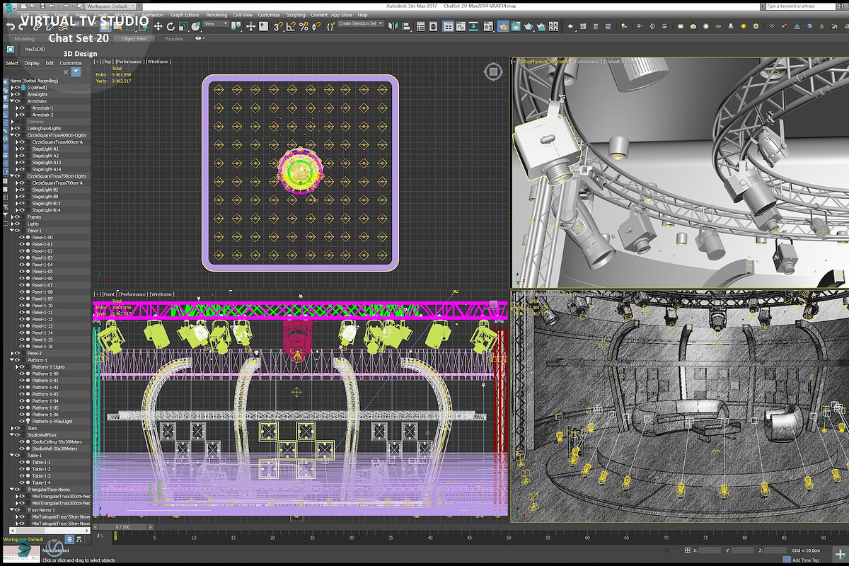 Virtual TV Studio Chat Set 20, an Architecture 3D Model by akerStudio (Photo 22 of 26)