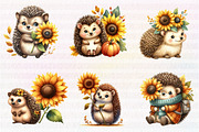 Autumn Hedgehog Clipart, an Illustration by CreationArt (Thumbnail 3 of 5)