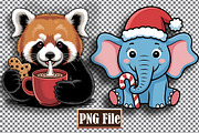 Christmas Animal Sublomation Bundle, an Animal Illustration by protabsorkar11 (Thumbnail 5 of 9)