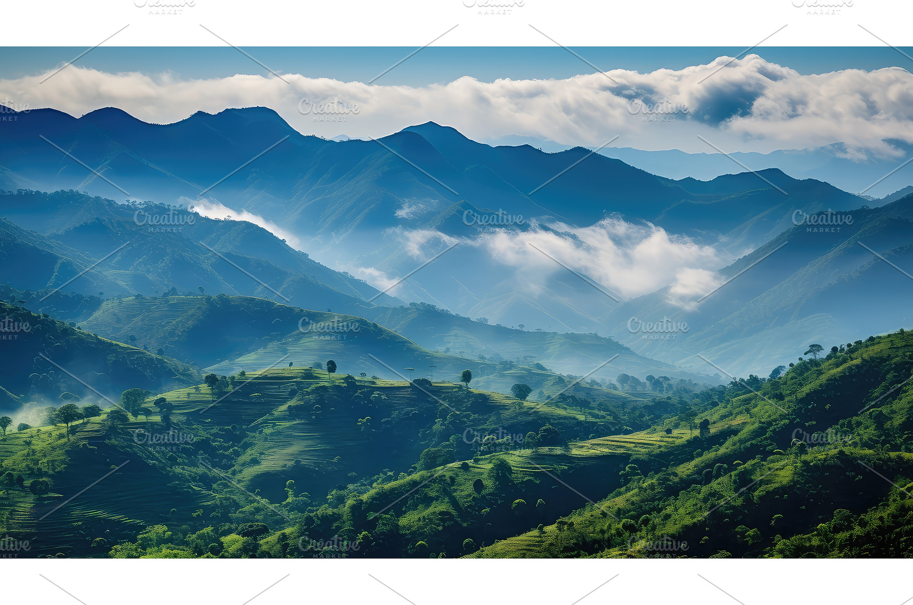 beauty blue mountain jamaica ai, a Background Photo by pikepicture