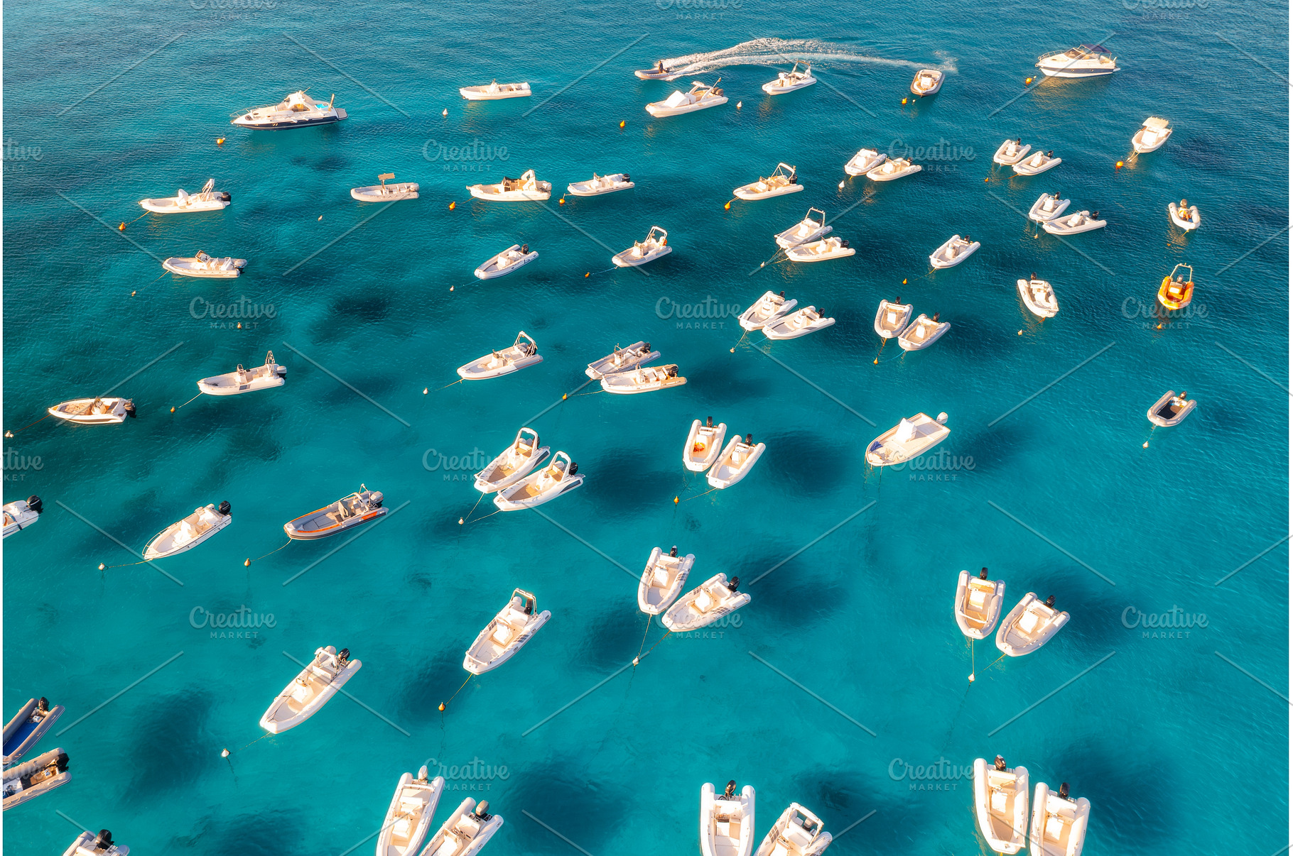 Aerial view of luxury yacht and boat, a Nature Photo by den-belitsky