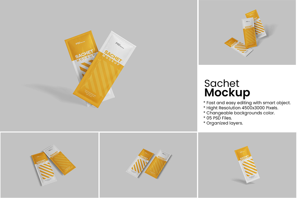 Sachet Mockup, a Packaging Mockup by Indah (Photo 1 of 6)