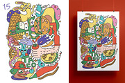 Fast Food Doodles. Vector and raster, a Food Illustration by Oliana Moroz (Thumbnail 23 of 25)