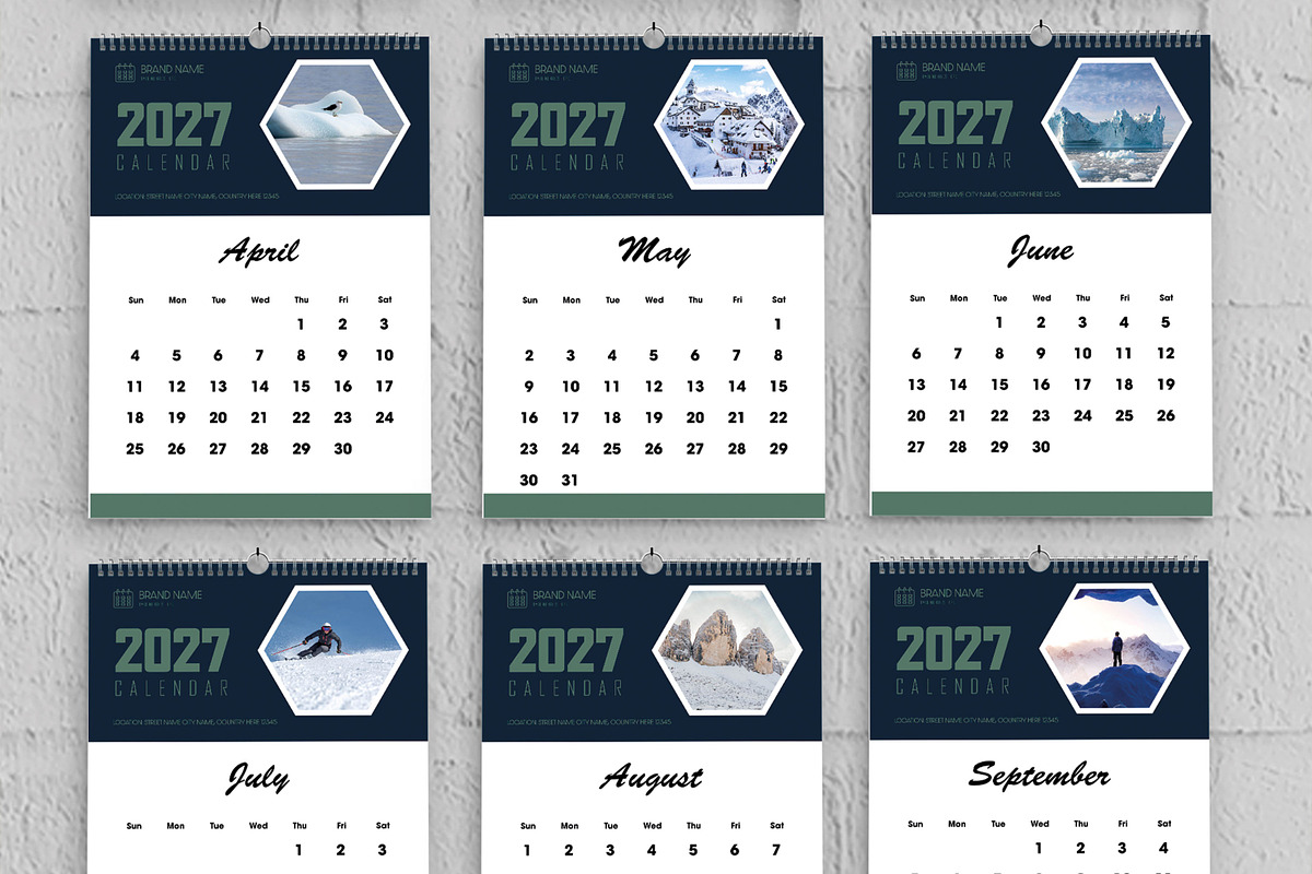 2027 Wall Calendar Template, a Flyer Template by MightyDesign (Photo 3 of 8)