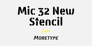 Mic 32 New Stencil, a Sans Serif Font by Moretype (Thumbnail 1 of 5)