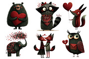Whimsical Valentine Animals Clipart, an Illustration by Dream Creation (Thumbnail 3 of 8)
