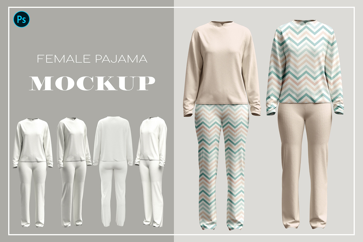 PAJAMA LONG SLEEVES MOCKUP, a Shirt Mockup by PudraART (Photo 1 of 7)