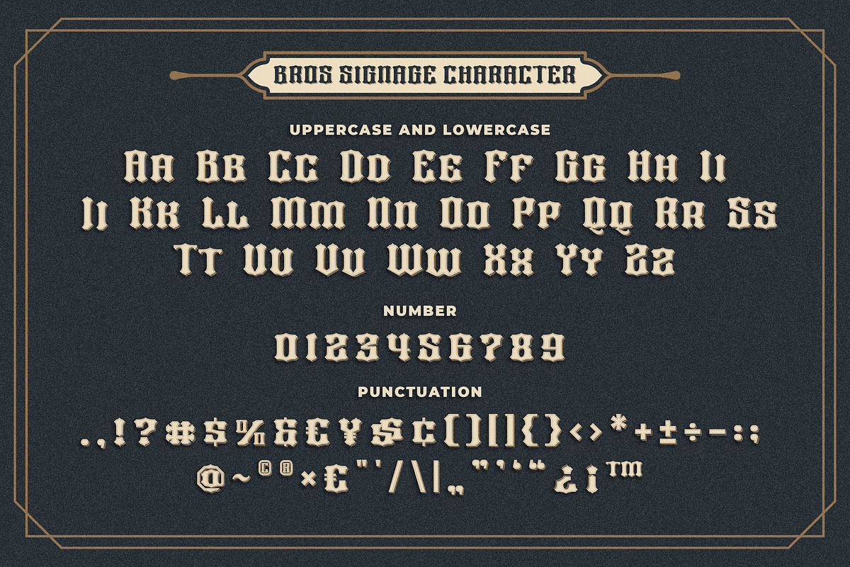 Bros Signage a Vintage Layered Font, a Blackletter Font by Blankids Studio (Photo 7 of 8)
