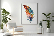 Watercolor Bright Feathers Clipart, an Object Illustration by ARTify Illustrations (Thumbnail 8 of 8)