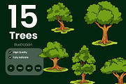 Set of Green Tree Illustration, an Illustration by baii09 (Thumbnail 1 of 2)