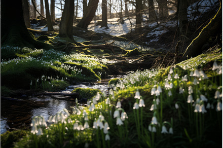 Tranquil Snowdrops forest violet, a Nature Photo by Ylivdesign