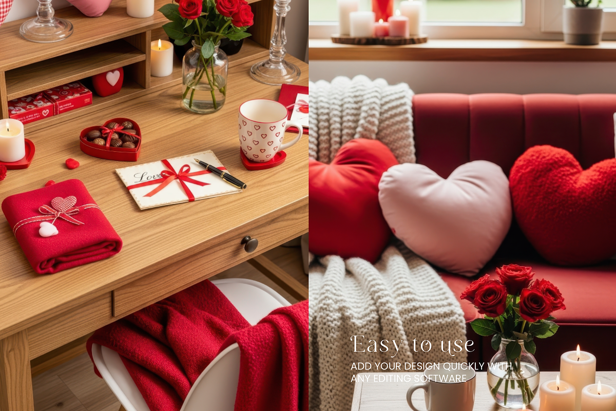 Valentine Aesthetic Desk Scene 400, a Packaging Mockup by KennedyStudio (Photo 5 of 11)