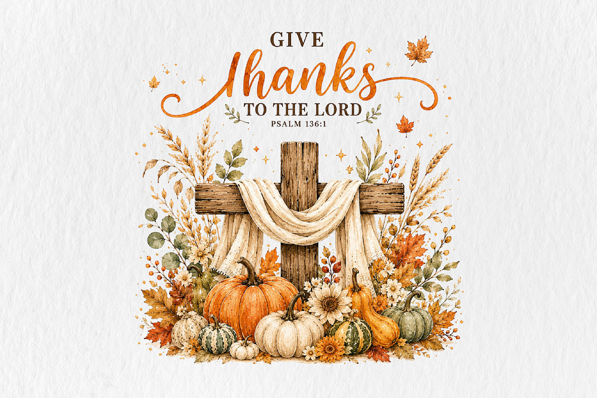 Give Thanks To The Lord PNG, an Object Illustration by CraftArtStudio (Photo 1 of 4)
