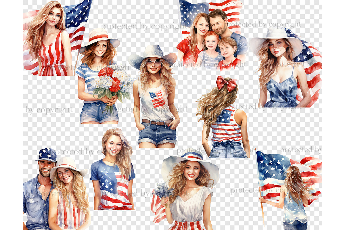 Patriotic Clipart Collection, a Seasonal Illustration by GlamArtZhanna (Photo 4 of 4)
