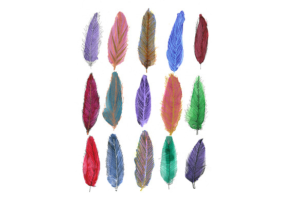 Colorful Feathers Pattern preview 5