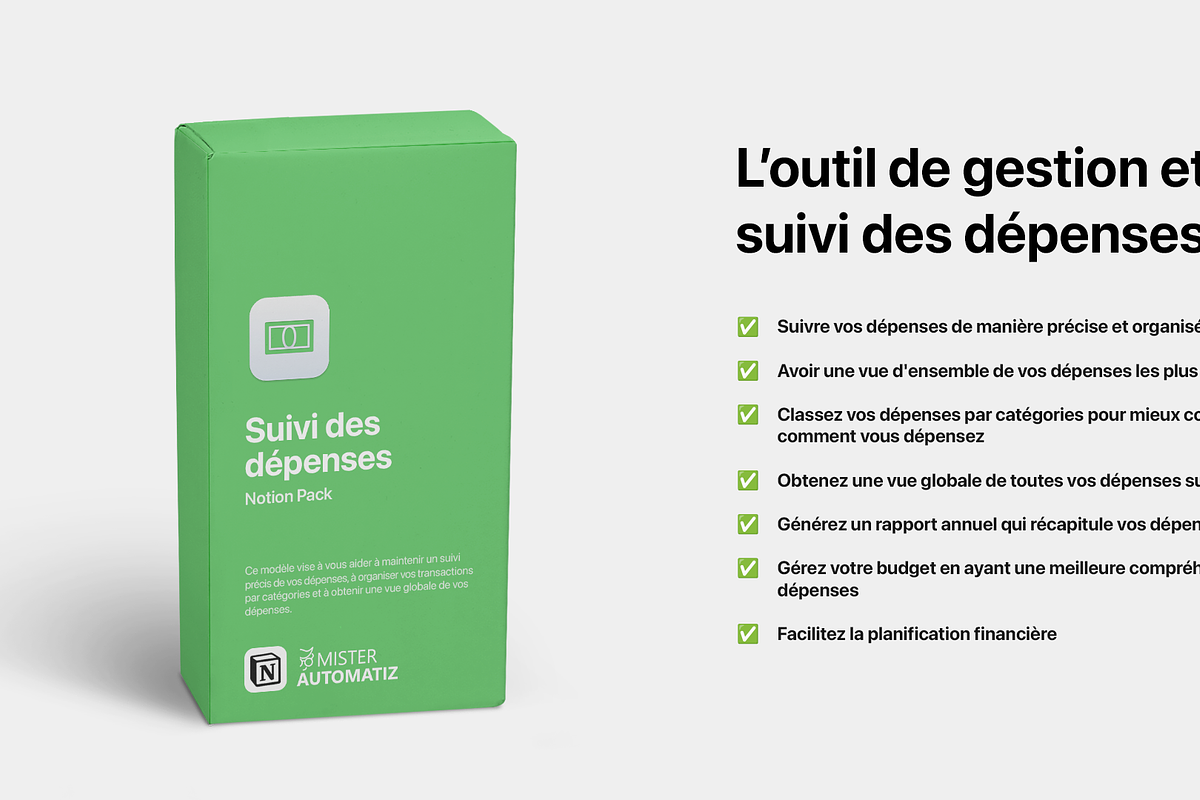 Template Suivi des dépenses, a Templates & Theme by MisterAutomatiz (Photo 1 of 4)
