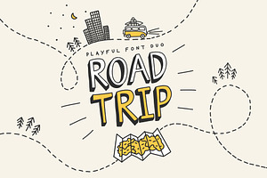 Road Trip | Hand Drawn Font Duo, a Serif Font by Laura Ingham