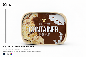 Ice Cream Container Mockup, a Packaging Mockup by Xtrahive