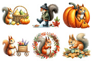 Fall Squirrels Garden Clipart, an Illustration by Daily.Designs (Thumbnail 4 of 5)