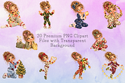 Light Up Christmas Girls Cliparts, a Seasonal Illustration by Ink Gallery (Thumbnail 5 of 13)