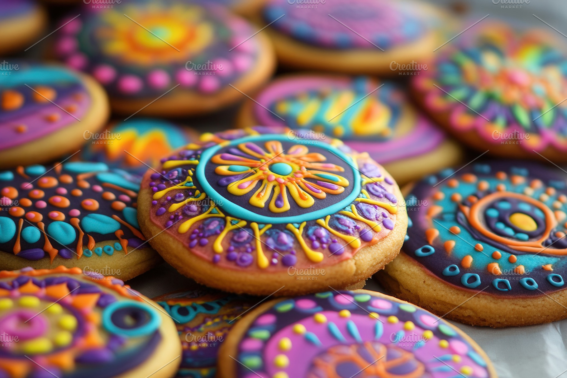 Colorful decorative cookie, a Photo by Pavel_design