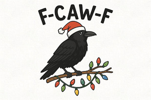 Christmas F-Caw-F PNG Funny Christma, an Illustration by CraftArtStudio
