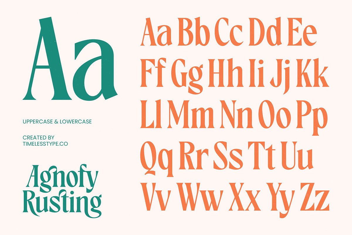 Agnofy Rusting Bold Tall Serif Font, a Serif Font by timelesstype.co (Photo 16 of 20)