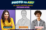 Photo to Art Oil Paint, Cartoon, an Action Add-On by Studio Retouch (Thumbnail 1 of 10)