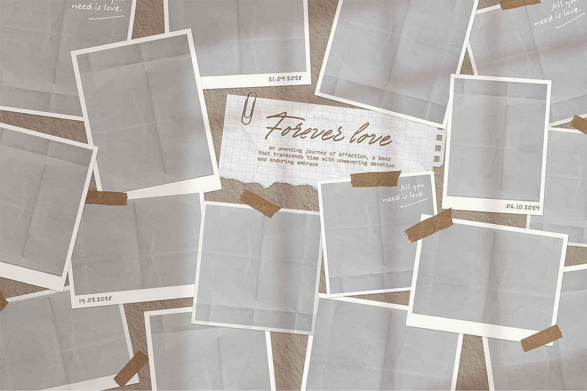 Polaroid Photo Collage Scrapbook, a Background Graphic by DesignerCandies (Photo 4 of 5)