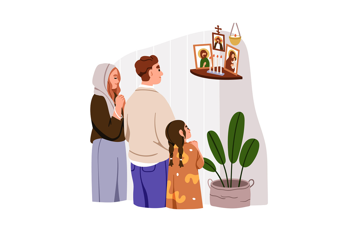 Religious people praying set, a Person Illustration by Good Studio (Photo 5 of 7)