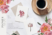 Peony watercolor clipart & patterns, a Decorative Illustration by Diana Askarova Art (Thumbnail 2 of 11)