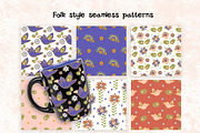 FOLK DECOR Seamless Pattern Set, a Pattern Graphic by FARAWAYKINGDOM (Thumbnail 4 of 10)