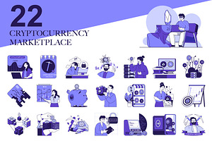 Cryptocurrency Web Illustrations, a Templates & Theme by alexdndz