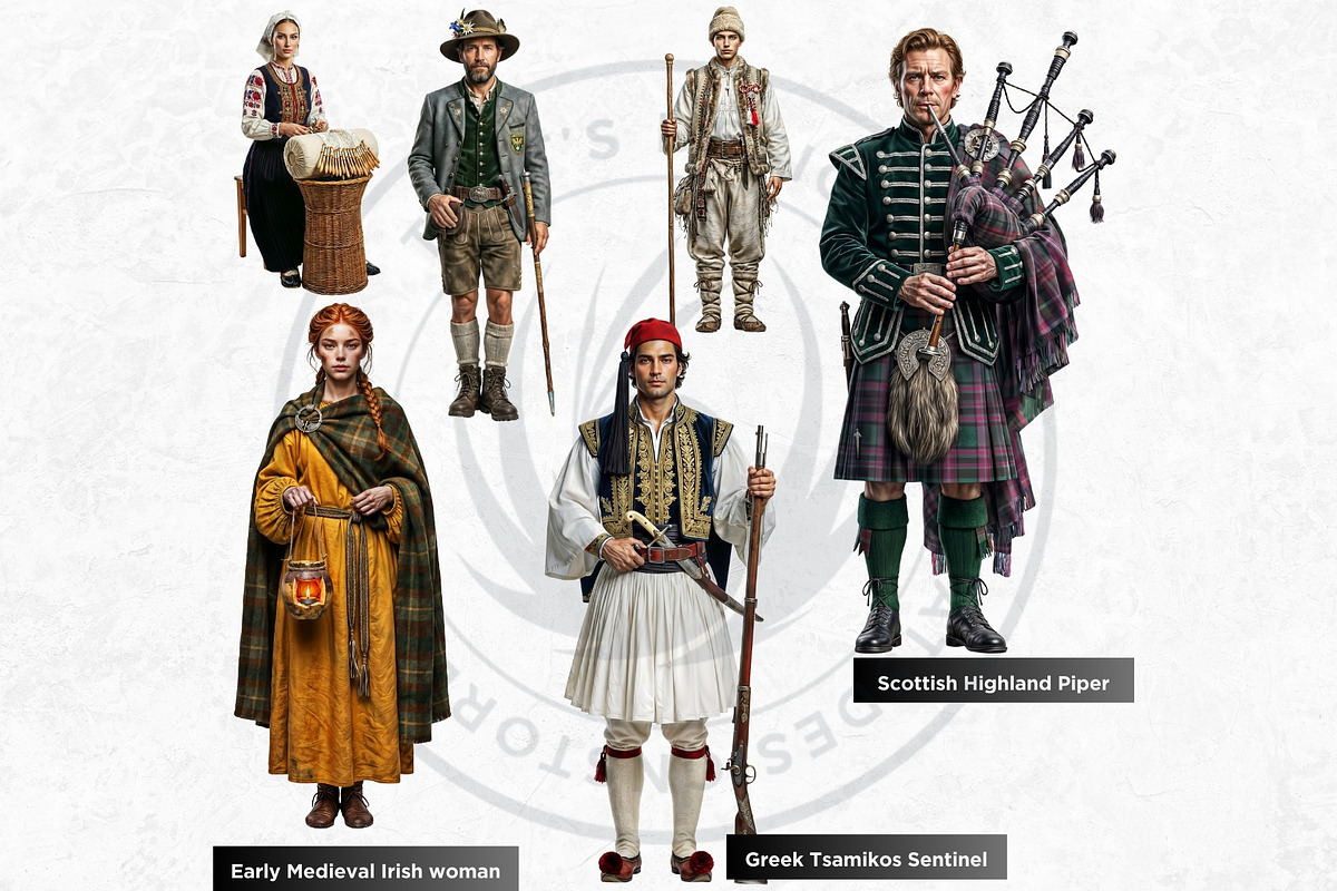 Traditional Folks World Cliparts, a Person Illustration by ThatsDesignArt (Photo 14 of 17)