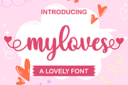 Myloves // Love font, a Script Font by BearyType Studio (Thumbnail 1 of 7)