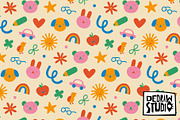 Colorful Children Doodle Pattern, a Pattern Graphic by Dedraw Studio (Thumbnail 1 of 3)