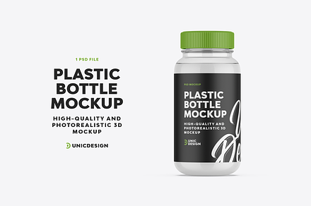 Plastic Bottle Mockup, a Product Mockup by UnicDesign
