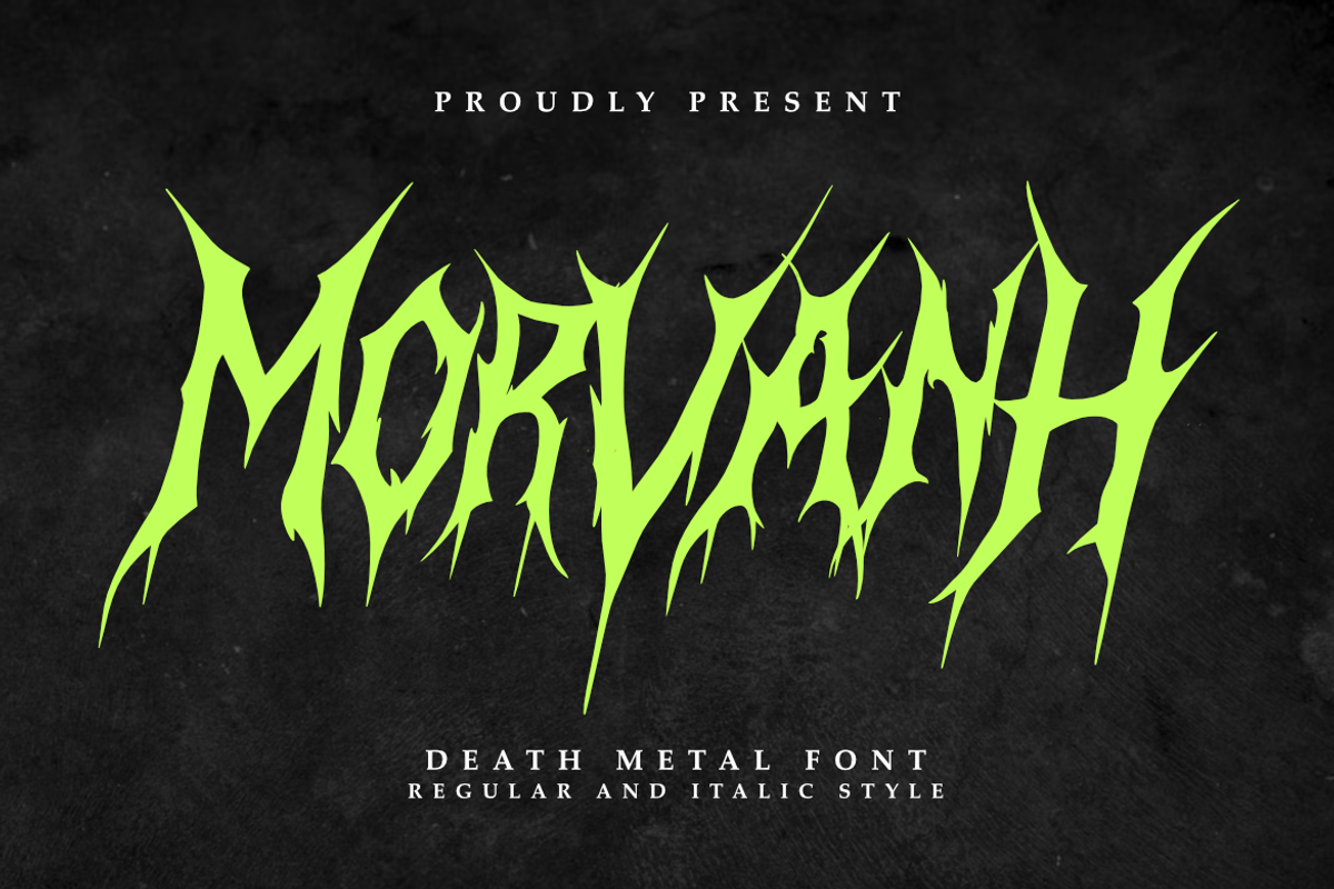 Morvanh - Death Metal Font, a Blackletter Font by Masyafi Studio (Photo 1 of 9)