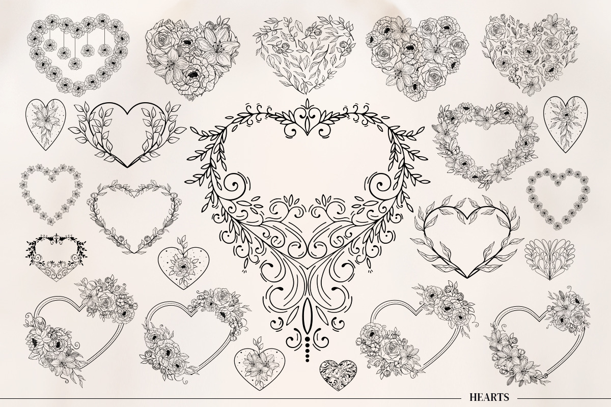 Abstract Women. Flowers. Hearts., a Texture Illustration by Diana Kovach (Photo 3 of 11)