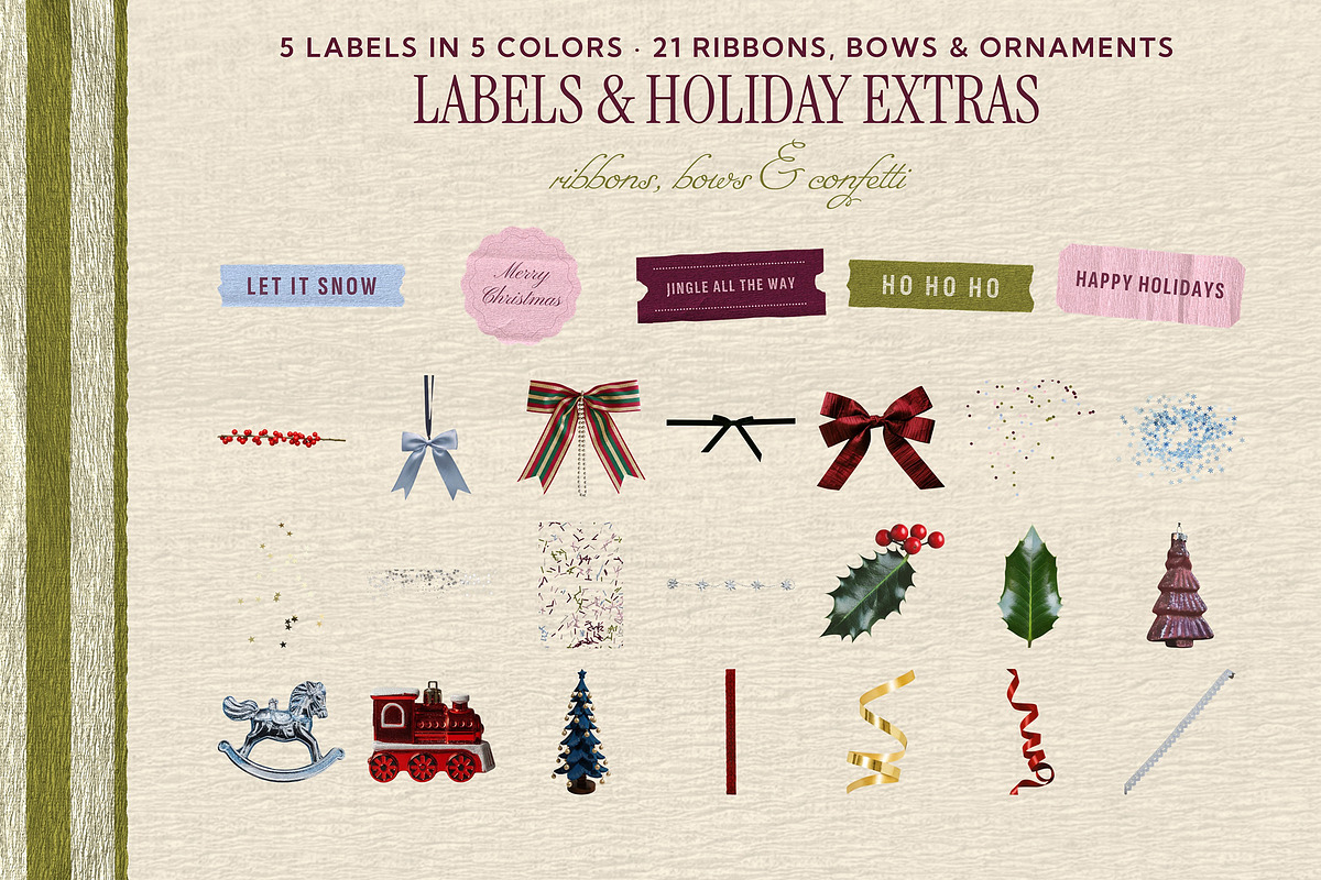 Crepe Paper Christmas Collage Kit, an Object Graphic by Anzhelika (Photo 8 of 11)
