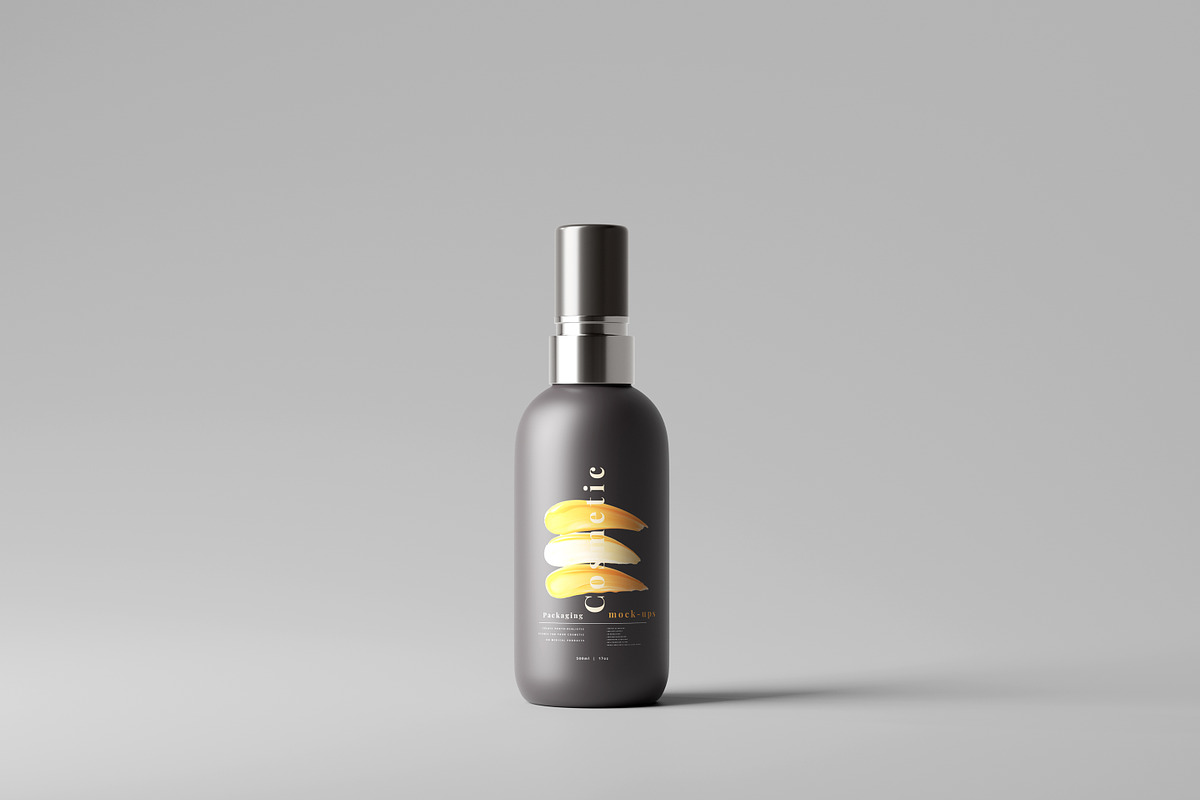 Dark Plastic Cosmetic Mockup Bundle, a Cups & Container Mockup by pmvch (Photo 4 of 111)