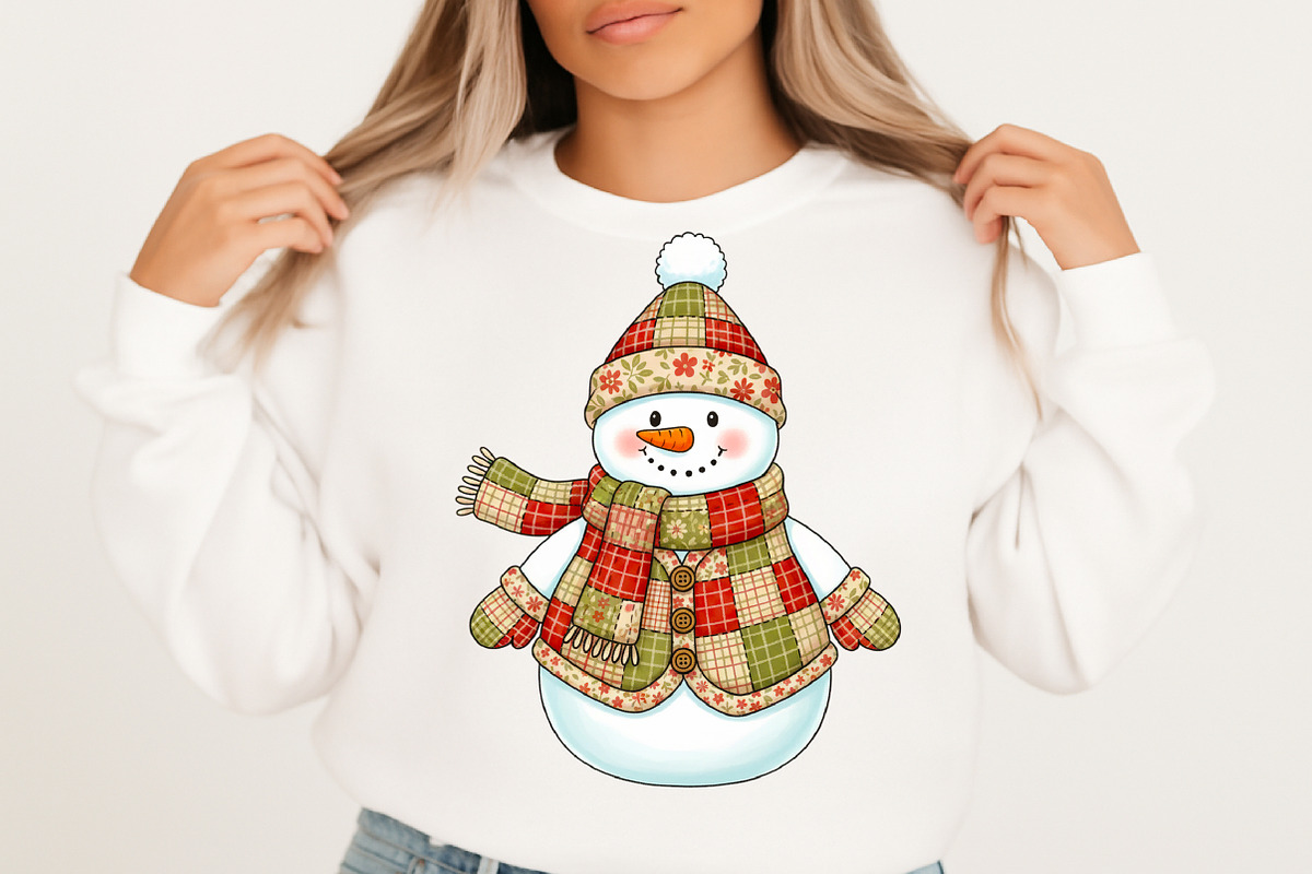 Patchwork Snowman png, Merry Christm, an Illustration by Libby Wishes (Photo 5 of 8)