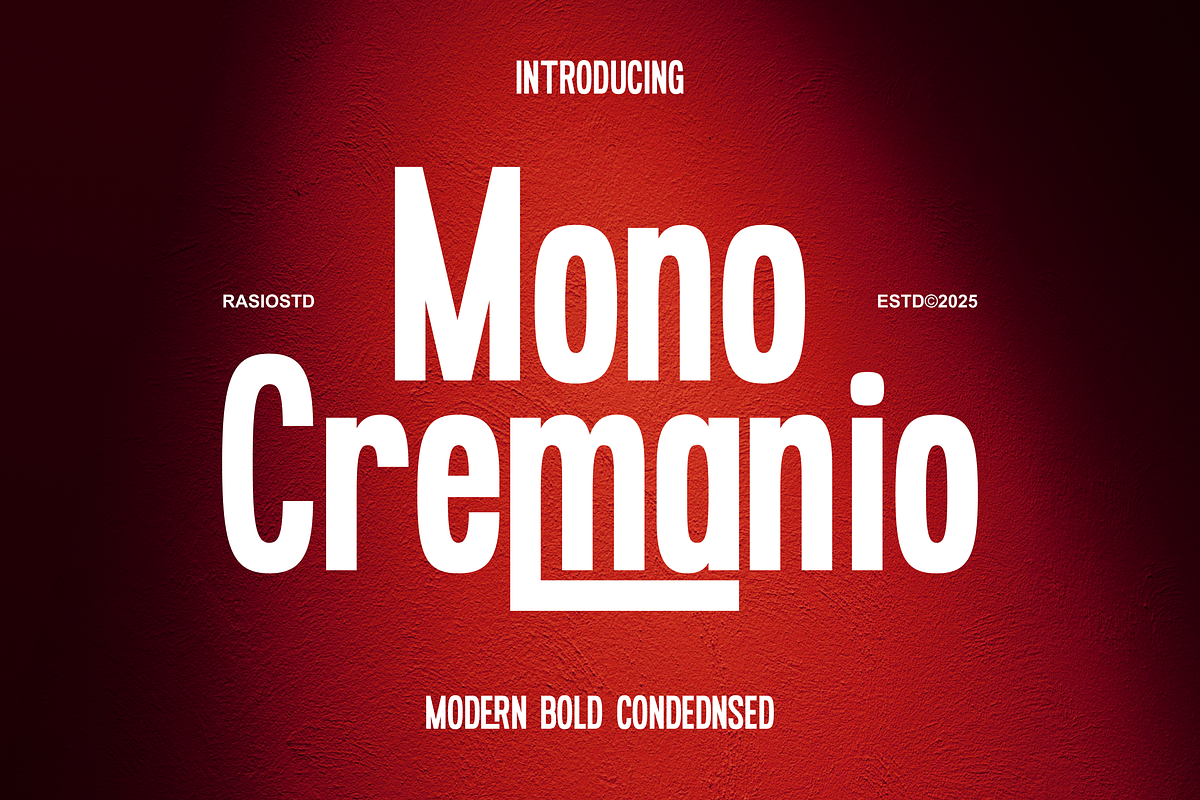 Mono Cremanio Modern Bold Font, a Sans Serif Font by Rasio Studio (Photo 1 of 12)