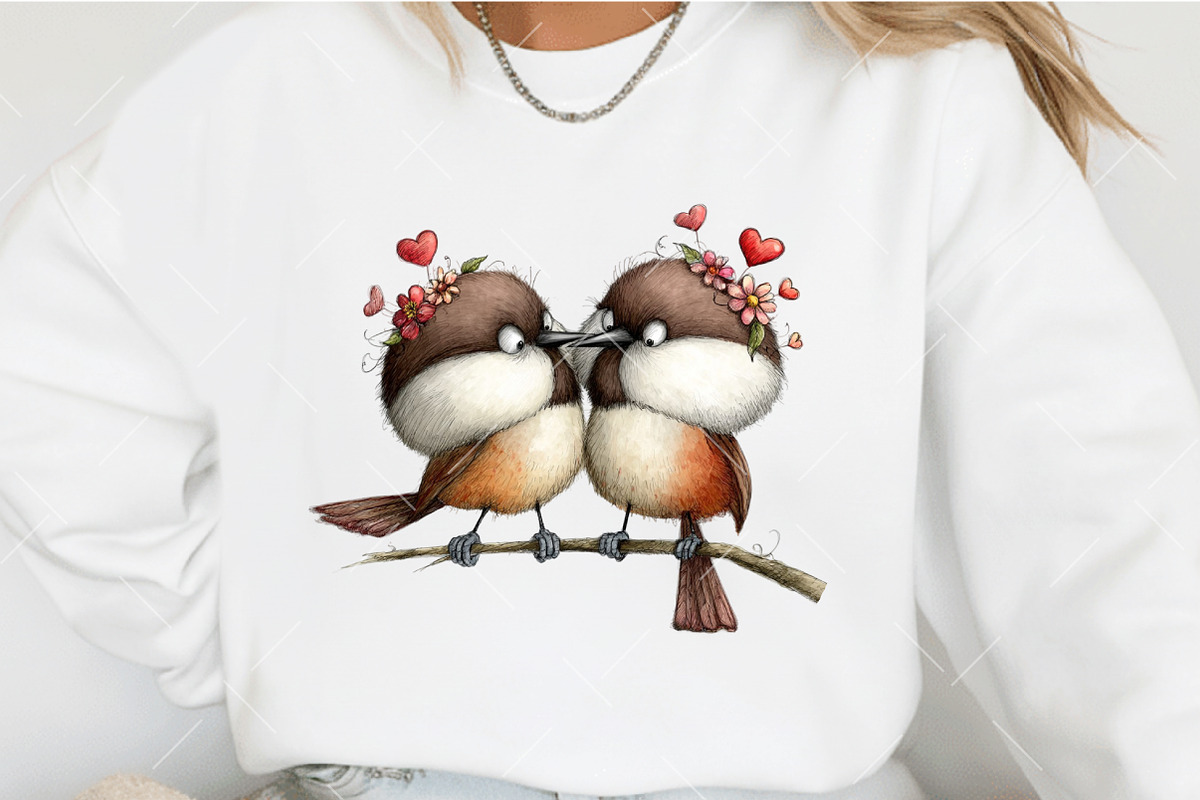 Valentine Couple Birds Clipart, an Illustration by OK Design (Photo 4 of 6)