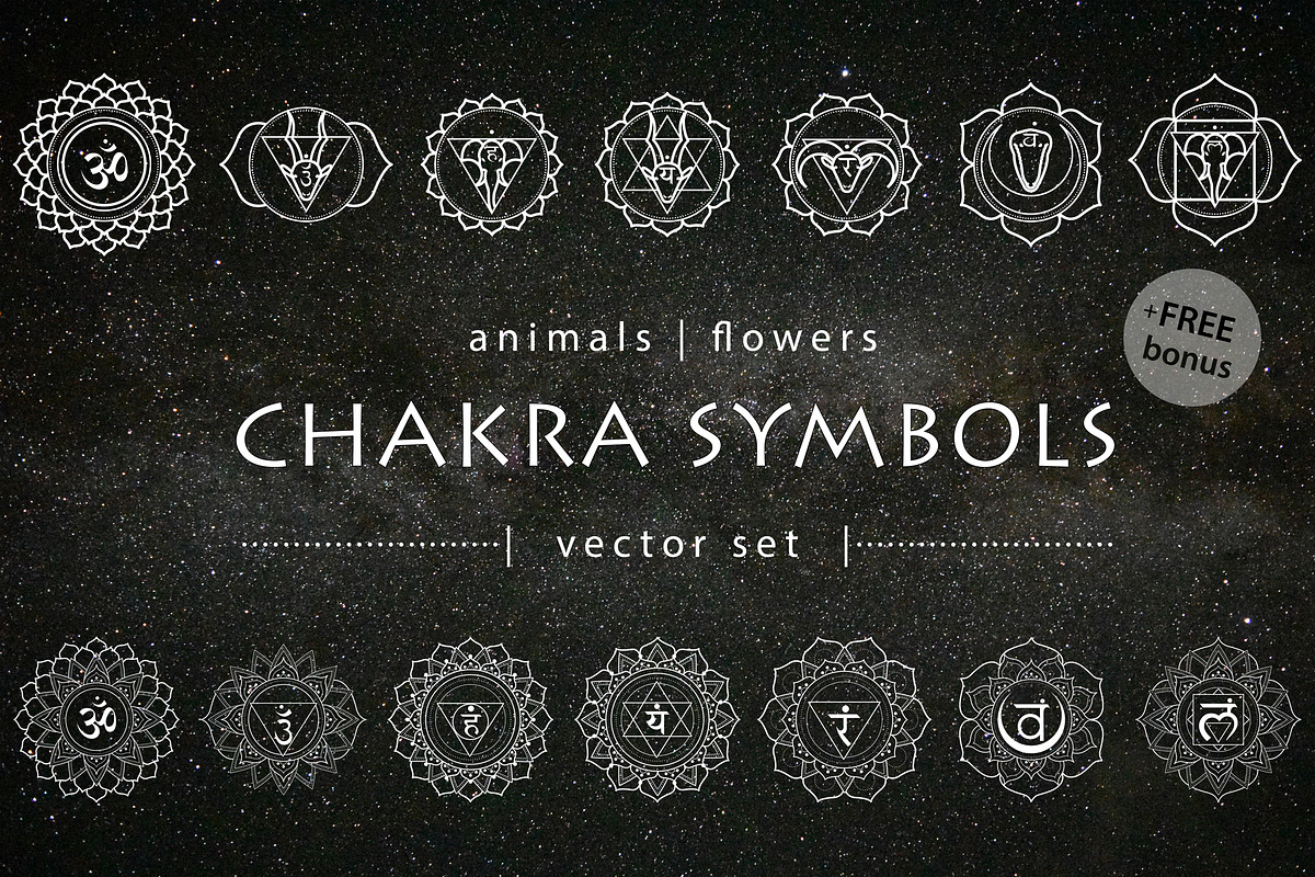 Chakra Animal Flower Symbols Set, an Animal Illustration by Flo Sacred Art (Photo 1 of 9)