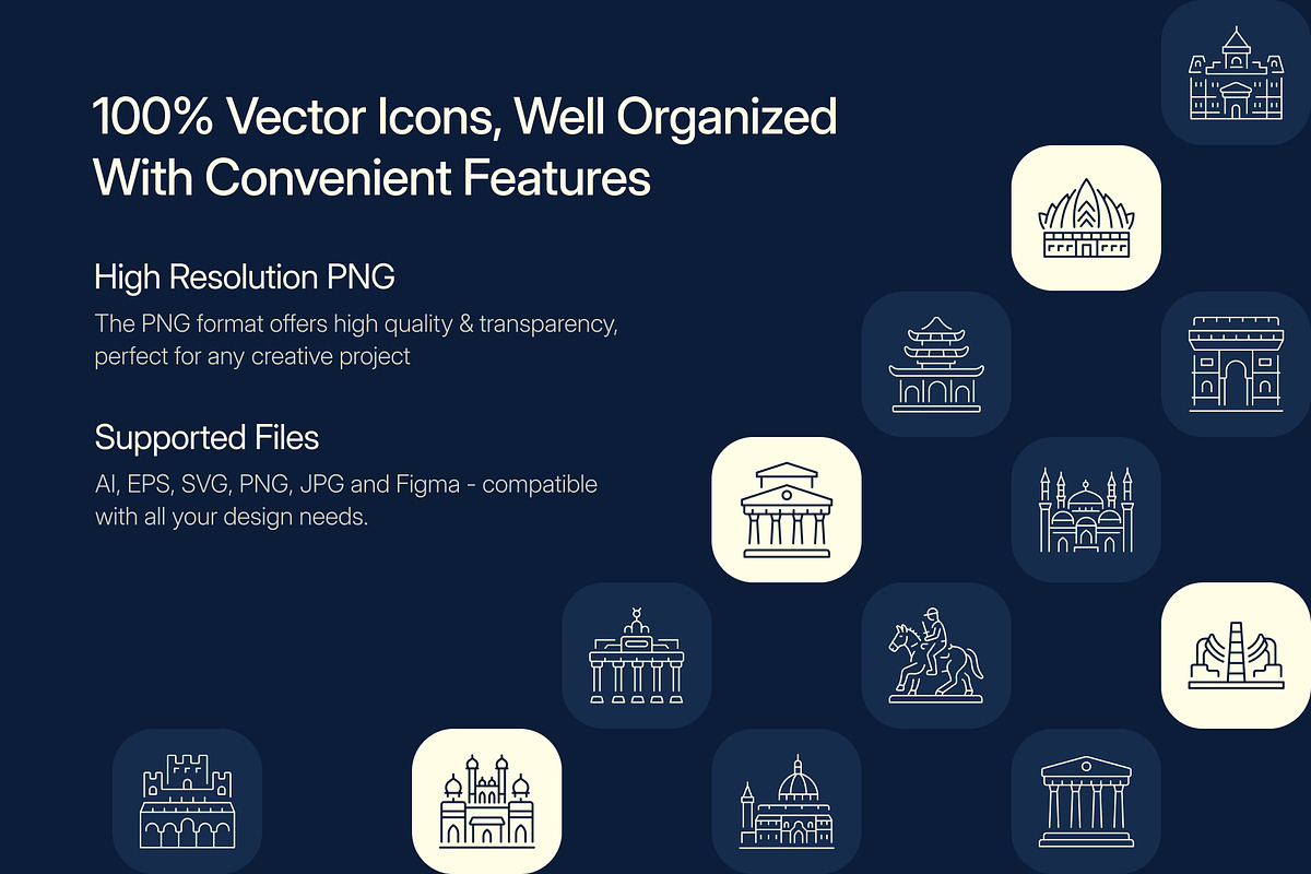 Monument Icon Art Set, an Outline Icon by Prosymbols (Photo 2 of 8)